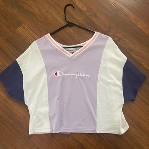 champion v-neck crop top
